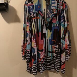 Abstract sheer blouse